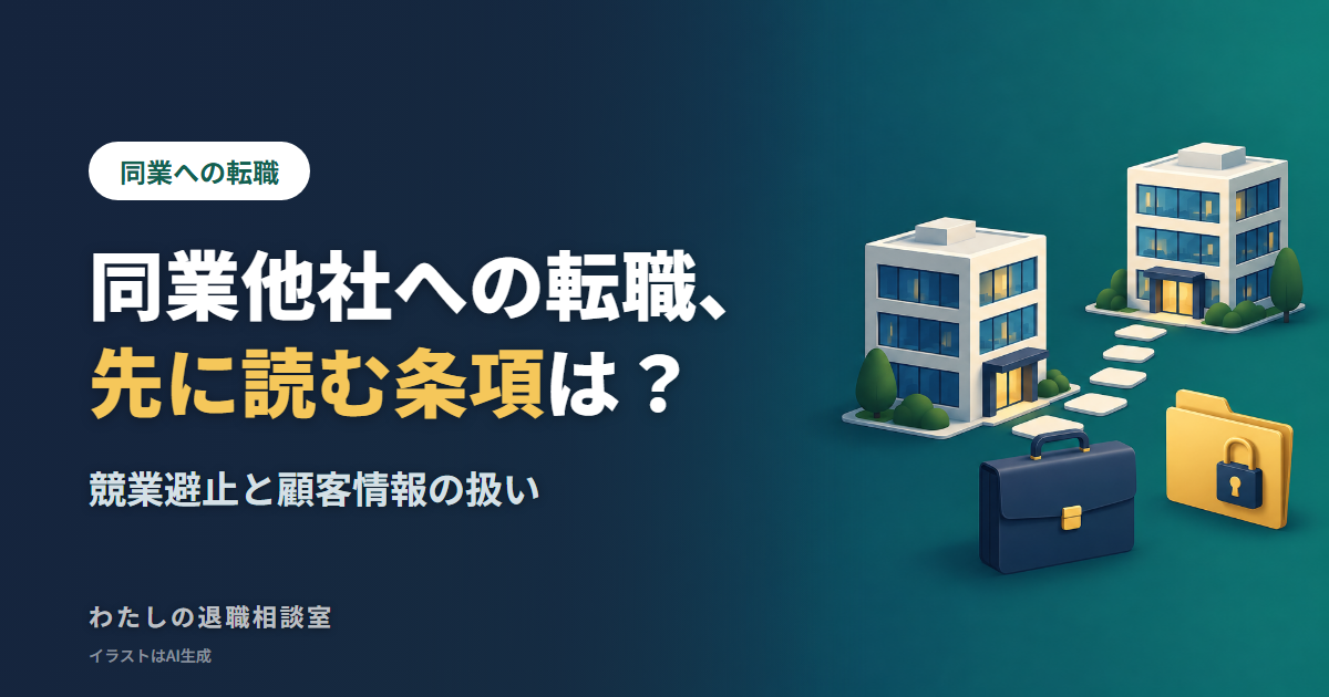 同業他社へ転職する営業職が確かめること。競業避止の条項と顧客情報の扱い